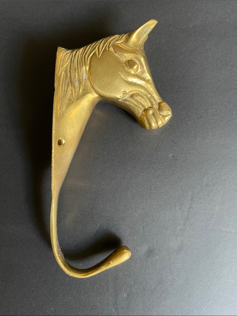 Brass Horse Head Wall Hook - Gold